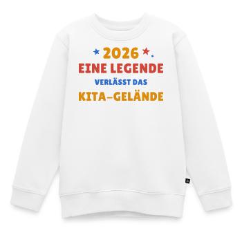 Eine Legende verlässt das Kita-Gelände - 2026 - Kinder Premium Organic Sweatshirt - Weiß - Vorne - AI Model Kid Male (0cm)