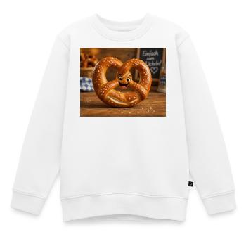 Lächelnde Brezel-Gemütlichkeit - Kinder Premium Organic Sweatshirt - Weiß - Vorne - AI Model Kid Male (0cm)