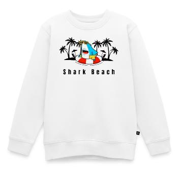 Requin nageur sur l’anneau de sauvetage - Sweat Premium enfant bio - blanc - Devant - AI Model Kid Male (0cm)