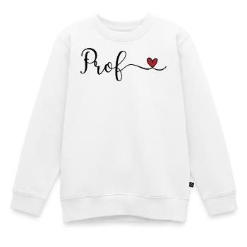 Don de typographie Prof Heart - Sweat Premium enfant bio - blanc - Devant - AI Model Kid Male (0cm)