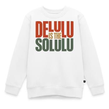 Delulu ist das Solulu Lustiger Gen Z-Slang-Meme - Kinder Premium Organic Sweatshirt - Weiß - Vorne - AI Model Kid Male (0cm)