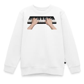 Mains sur les touches de piano - Sweat Premium enfant bio - blanc - Devant - AI Model Kid Male (0cm)