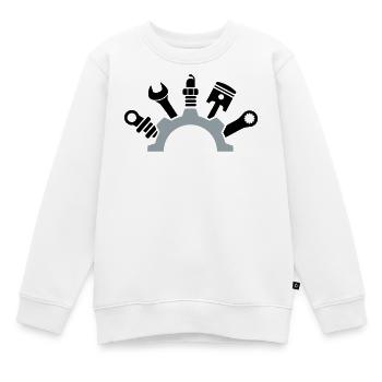 Car Mechanic Tool Logo - Kids Premium Organic Sweatshirt - white - Front - AI Model Kid Male (0cm)