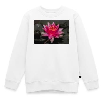 Nénuphar en fleurs - gros plan - Sweat Premium enfant bio - blanc - Devant - AI Model Kid Male (0cm)