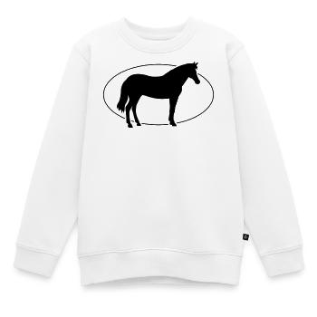 Cheval - Sweat Premium enfant bio - blanc - Devant - AI Model Kid Male (0cm)