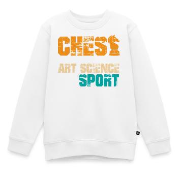 Schach Schachspieler Schachbrett - Kinder Premium Organic Sweatshirt - Weiß - Vorne - AI Model Kid Male (0cm)