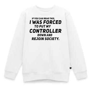 If you can read this i was forced to put my contro - Kinder Premium Organic Sweatshirt - Weiß - Vorne - AI Model Kid Male (0cm)
