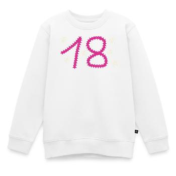 Anneaux en zigzag pulsants et orbes dorés en 18 - Sweat Premium enfant bio - blanc - Devant - AI Model Kid Male (0cm)