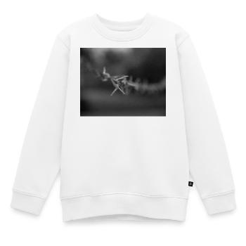 Stacheldraht Monochrom - Kinder Premium Organic Sweatshirt - Weiß - Vorne - AI Model Kid Male (0cm)