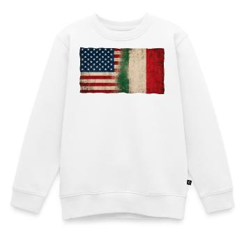 USA Italien Freundschaft Flagge Grunge - Kinder Premium Organic Sweatshirt - Weiß - Vorne - AI Model Kid Male (0cm)