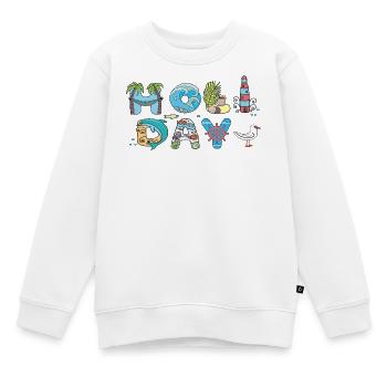 Vacances - Sweat Premium enfant bio - blanc - Devant - AI Model Kid Male (0cm)