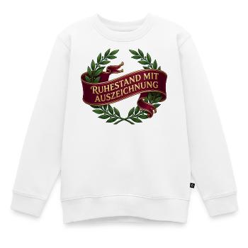 Ruhestand mit Auszeichnung – Klassischer Kranz - Kinder Premium Organic Sweatshirt - Weiß - Vorne - AI Model Kid Male (0cm)