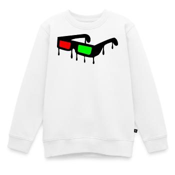 3d_brille2 - Kinder Premium Organic Sweatshirt - Weiß - Vorne - AI Model Kid Male (0cm)