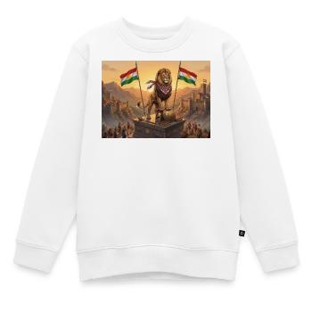 Kurdistan Lion - Kinder Premium Organic Sweatshirt - Weiß - Vorne - AI Model Kid Male (0cm)