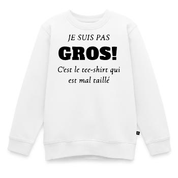 gros - Sweat Premium enfant bio - blanc - Devant - AI Model Kid Male (0cm)