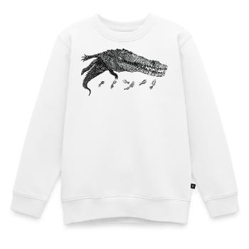 Crocodile nageur - Sweat Premium enfant bio - blanc - Devant - AI Model Kid Male (0cm)