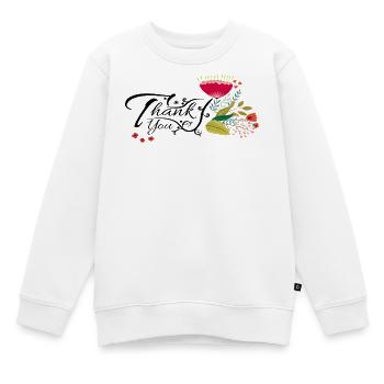 Danke Thank You - Kinder Premium Organic Sweatshirt - Weiß - Vorne - AI Model Kid Male (0cm)