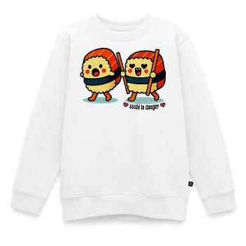Sushi in Gefahr - Kinder Premium Organic Sweatshirt - Weiß - Vorne - AI Model Kid Male (0cm)