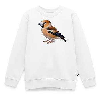 Kernbeisser Vogel - Kinder Premium Organic Sweatshirt - Weiß - Vorne - AI Model Kid Male (0cm)