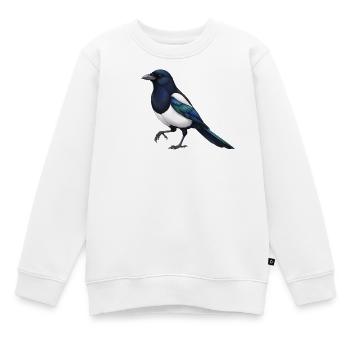 Elster - Kinder Premium Organic Sweatshirt - Weiß - Vorne - AI Model Kid Male (0cm)