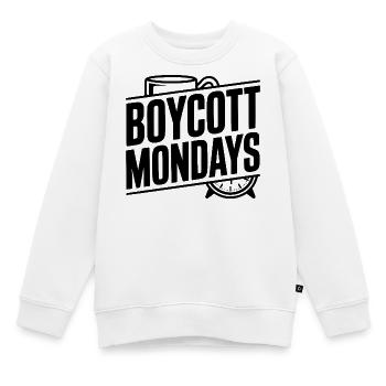 Boykottmontage - Kinder Premium Organic Sweatshirt - Weiß - Vorne - AI Model Kid Male (0cm)