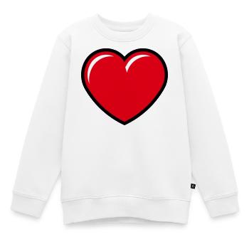 Herz / Herzchen (Liebe / Symbol / 3C) - Kinder Premium Organic Sweatshirt - Weiß - Vorne - AI Model Kid Male (0cm)