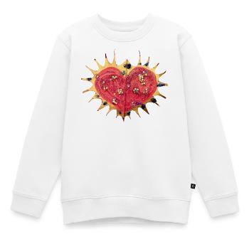 Sonnenherz Glitzerstern Herz - Kinder Premium Organic Sweatshirt - Weiß - Vorne - AI Model Kid Male (0cm)