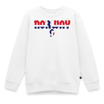 Lettrage norvégien – Design moderne norvégien - Sweat Premium enfant bio - blanc - Devant - AI Model Kid Male (0cm)