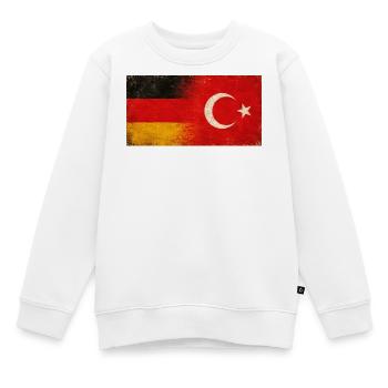 Germany Turkey Friendship Grunge Flag - Kids Premium Organic Sweatshirt - white - Front - AI Model Kid Male (0cm)