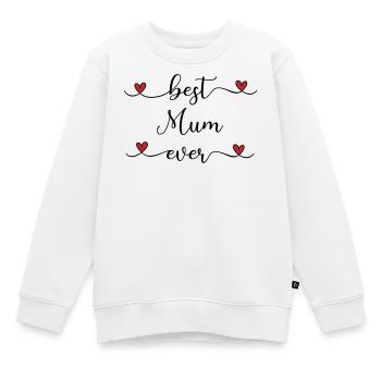 Meilleur cadeau de cœur de maman de tous les temps - Sweat Premium enfant bio - blanc - Devant - AI Model Kid Male (0cm)