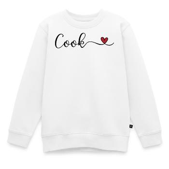 Cadeau de typographie Cook with a Heart - Sweat Premium enfant bio - blanc - Devant - AI Model Kid Male (0cm)