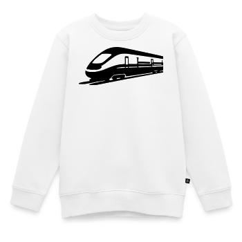Zug - Kinder Premium Organic Sweatshirt - Weiß - Vorne - AI Model Kid Male (0cm)