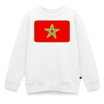 MAROC, drapeau marocain en rouge vert Maroc - Sweat Premium enfant bio - blanc - Devant - AI Model Kid Male (0cm)