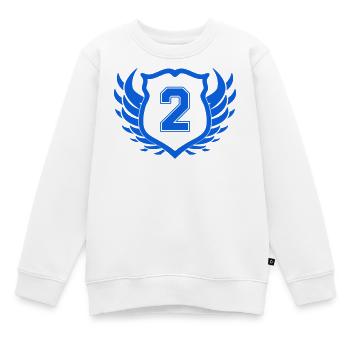 Zweier Sieg Schild Flügel - Kinder Premium Organic Sweatshirt - Weiß - Vorne - AI Model Kid Male (0cm)