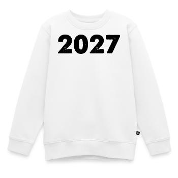 2027 - Kinder Premium Organic Sweatshirt - Weiß - Vorne - AI Model Kid Male (0cm)
