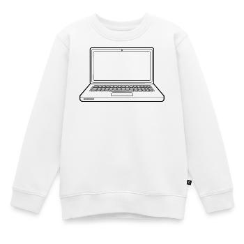 Laptop - Kinder Premium Organic Sweatshirt - Weiß - Vorne - AI Model Kid Male (0cm)