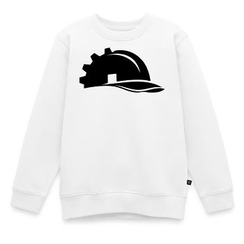 Casque et maison pour ouvriers du bâtiment - Sweat Premium enfant bio - blanc - Devant - AI Model Kid Male (0cm)