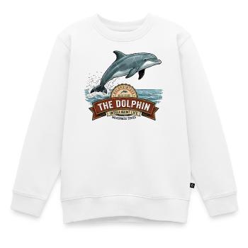 Dauphin pour le Bonheur - Sweat Premium enfant bio - blanc - Devant - AI Model Kid Male (0cm)