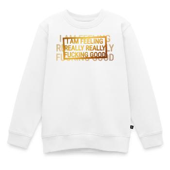 Gold Confident Mood Typografie - Kinder Premium Organic Sweatshirt - Weiß - Vorne - AI Model Kid Male (0cm)