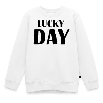 lucky day - Kids Premium Organic Sweatshirt - white - Front - AI Model Kid Male (0cm)
