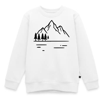 Berg Berge wandern Wanderurlaub Geschenk minimal  - Kinder Premium Organic Sweatshirt - Weiß - Vorne - AI Model Kid Male (0cm)