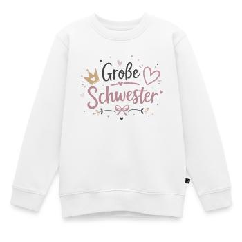 Große Schwester Herz Krone Design - Kinder Premium Organic Sweatshirt - Weiß - Vorne - AI Model Kid Male (0cm)