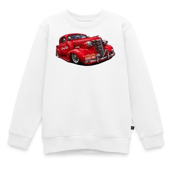 Voiture vintage rouge Rétro Élégante - Sweat Premium enfant bio - blanc - Devant - AI Model Kid Male (0cm)