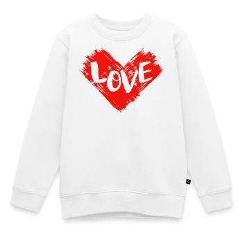 LOVE HEART - Kinder Premium Organic Sweatshirt - Weiß - Vorne - AI Model Kid Male (0cm)