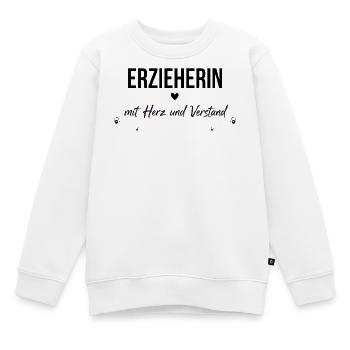Erzieherin mit Herz und Verstand Geschenk  - Kinder Premium Organic Sweatshirt - Weiß - Vorne - AI Model Kid Male (0cm)