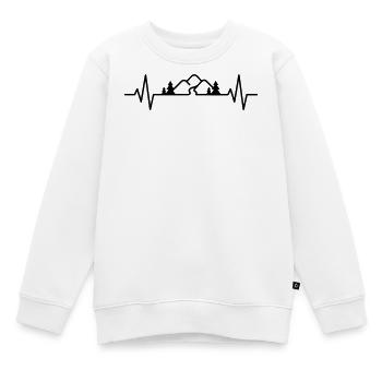 Wandern Natur Outdoor Berge – Herzschlag EKG Puls - Kinder Premium Organic Sweatshirt - Weiß - Vorne - AI Model Kid Male (0cm)