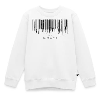 Barcode Tropfen Black Est. MMXVI - Kinder Premium Organic Sweatshirt - Weiß - Vorne - AI Model Kid Male (0cm)
