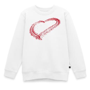 Rotes Herz - Kinder Premium Organic Sweatshirt - Weiß - Vorne - AI Model Kid Male (0cm)