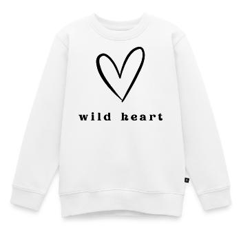 Wild Heart | Minimal Herz Design - Kinder Premium Organic Sweatshirt - Weiß - Vorne - AI Model Kid Male (0cm)
