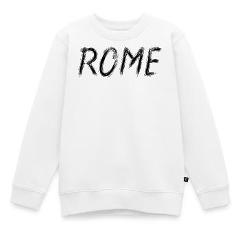 Rome Graphic Brush Lettering Schwarz - Kinder Premium Organic Sweatshirt - Weiß - Vorne - AI Model Kid Male (0cm)